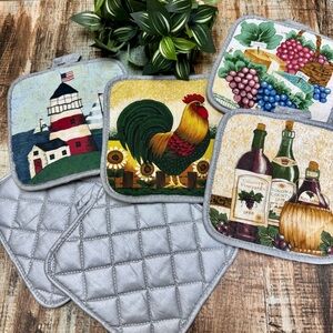 Country Home Style Pot Holder Set | 6 Piece | #L